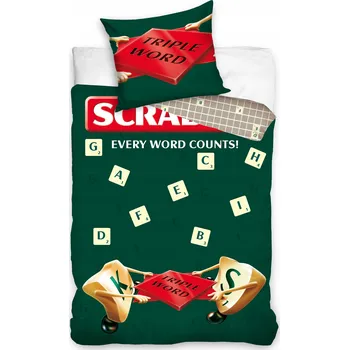 Povlečení Povlečení 160x200 + 70x80 SCRABBLE povlečení PRO MLÁDEŽ písmena SLOVA 200x160