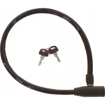 Zámek na kolo Zabezpečení kola Lanko Spirala 12x600mm Zámek na Klíč Černé