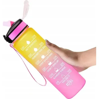 Láhev LÁHEV NA VODU LAHEV NA PITÍ S ODMĚRKOU A STUPNICÍ PRO FITNESS POSILOVNY 1 L