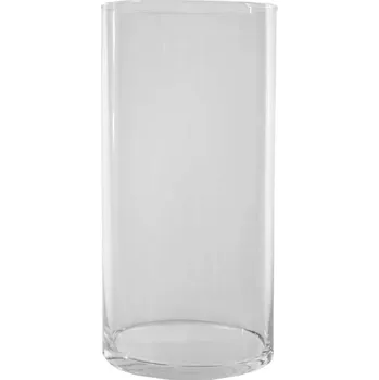 Váza VÁZA CYLINDER BRUŠENÁ, váza cylinder tuba skleněná na květiny sklo Ø-8cm V-35cm