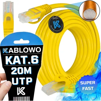 Síťový kabel KABEL SÍŤOVÝ LAN RJ45 CCA ETHERNET KAT.6 CAT U/UTP 15m LANBERG