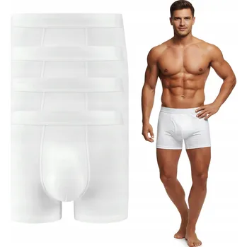 Pánské spodní prádlo 4x PÁNSKÉ BOXERKY SLIPY BÍLÉ POHODLNÉ HLADKÉ KLASICKÉ BAVLNĚNÉ SADA