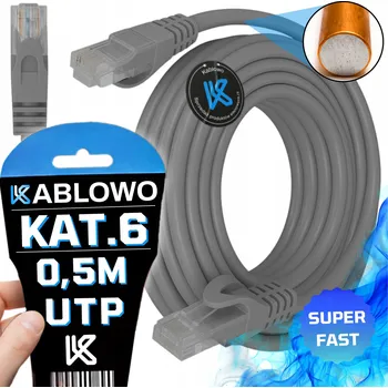 Síťový kabel KABEL LAN Síťový RJ45 CCA Ethernet Kat.6 CAT U/UTP 0,25M LANBERG