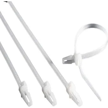 Stahovací páska Kabelové vázací pásky Clip 150mm Bílá