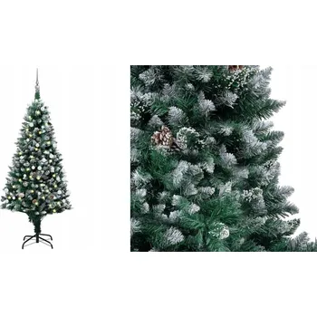 Vánoční stromek Umělý vánoční stromek s osvětlením, ozdobami a šiškami, 180 cm