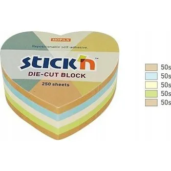 Samolepící bloček Lepící bločky Stick'n 64x67mm srdce 4 x 250