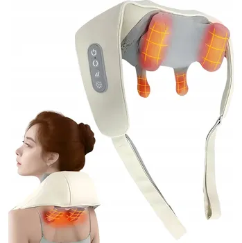 MASAŻER KARKU SZYI 6D S NAHŘÍVÁNÍM, BEZDRÁTOVÝ, USB, S TERMOTERAPIÍ
