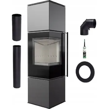 Krbová kamna KAMNA VOLNĚ STOJÍCÍ OCELOVÁ ROHOVÁ KOZA REN M LEVÁ SADA