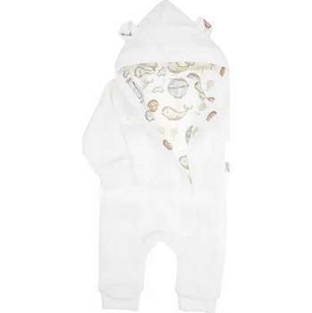 Kojenecký overall Chlapecká velurová kombinéza s podšívkou krémová Nicol, vel. 56