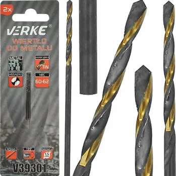 Vrták Vrták do kovu HSS s titanovým povlakem 1,5 mm (2 ks), Verke V39301