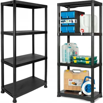 Dílenský regál Plastový skladový regál Gockowiak 131 x 61 x 31 cm, nosnost 25 kg na polici