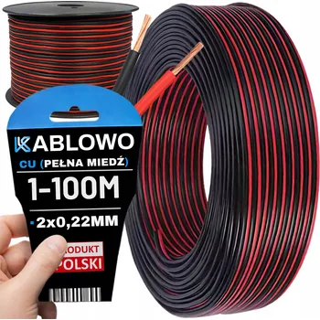 elektrický kabel KABEL REPRODUKTOROVÝ DVOUŽILOVÝ AUDIO HQ OFC CU 2x0,22MM KABLOWO 1M METR