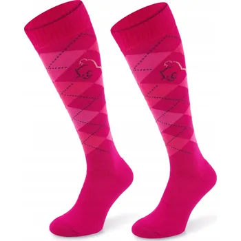 Jezdecké oblečení Klasické jezdecké podkolenky s kosočtverci na koně Comodo růžové, velikost 39-42