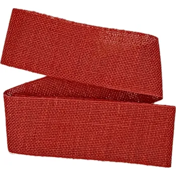Stuha Stuha lněná Nature Basic – Classic Red 40mm x 2m (14,-Kč/m) (Stuha lněná, barva červená, oboustranná, rustikální, biologicky odbouratelná – GoGreen)