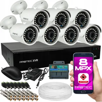 IP kamera AHD, analogová, CVBS, HD-CVI, HD-TVI tubusová kamera Protec ESBR-8084 8 Mpx