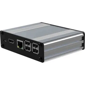 Stolní počítač Pouzdro Raspberry Pi Hliník Stříbrná 108.50 x 108.50 x 30mm