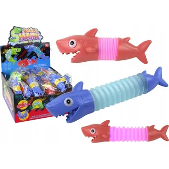 Figurka Žralok na protahování Antistresový svítící Pop Tube LED