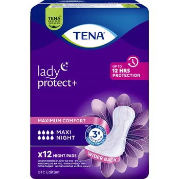 Inkontinenční vložka Tena Lady Protect+ Maxi Night urologické vložky trojitá ochrana 12 kusů