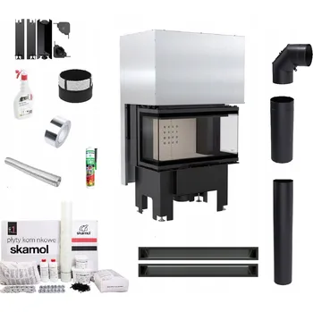 Krbová vložka KRBová VLOŽKA 3 skla NBC 7 680x280 s výsuvnými dvířky (gilotina) - SET