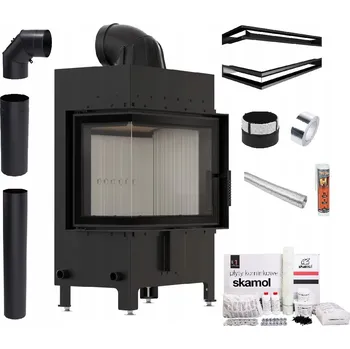 Krbová vložka KRBOVÁ VLOŽKA LUCY 12 kW LEVÁ OCELOVÁ TEPLOVZDUŠNÁ ECODESIGN SADA