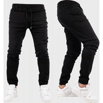 Pánské kalhoty Pánské Jogger Kalhoty Černé Džíny Slim Fit Streetwear vel. 40