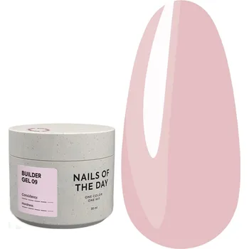 Lak na nehty NAILSOFTHEDAY Builder gel 09 - mléčně růžový stavební gel, 30 ml