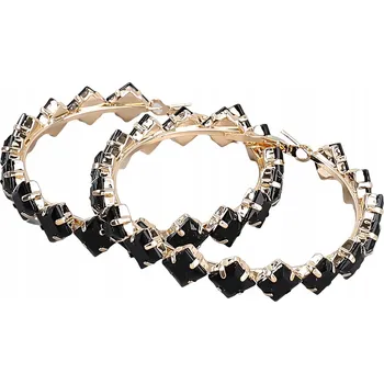 Náušnice Little Angel Náušnice kruhy s černými zirkony velké