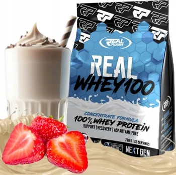 Protein Protein syrovátkový koncentrát - WPC Real Pharm prášek 700 g bílá čokoláda - jahoda příchuť