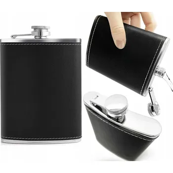 Placatka OCELOVÁ PLACATKA KOVOVÁ NEREZOVÁ ČERNÁ 210 ml