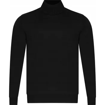 Pánský svetr Pánský svetr s rolákem WS3321 CZARNY bavlněný elegantní klasický dárek