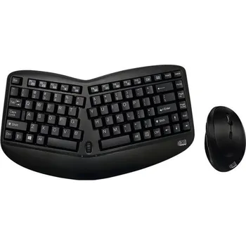 Adesso WKB-1150CB/ bezdrátový set 2,4GHz/ mini/ multimedia/ ergo/ scroll kolečko na kláv./ myš 800,1200,1600DPI /