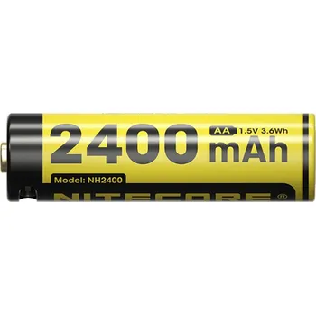 Nitecore NH2400 USB C Rechargeable 1.5V Li ion AA Battery 4 Pack
