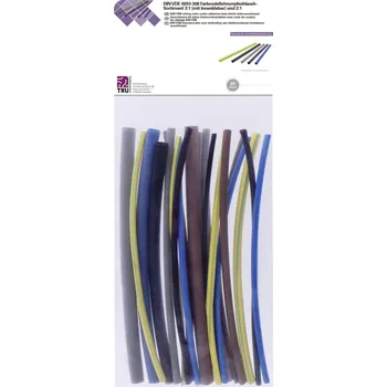 TRU COMPONENTS T1902CA044 sada smršťovacích bužírek modrá, hnědá, šedá, zelená, žlutá, černá Poměr smrštění:3:1, 2:1 20 díly