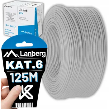 Síťový kabel SÍŤOVÝ KABEL KROUCENÁ DVOUŽÍLA LAN RJ45 UTP KAT.6 CAT.6 125M RYCHLÝ LANBERG