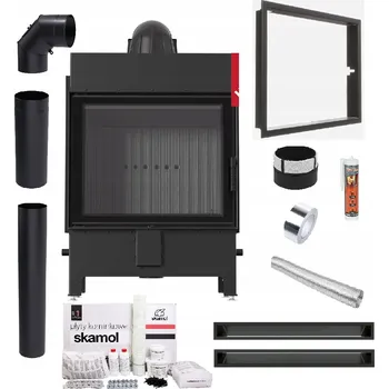 Krbová vložka KRBOVÁ VLOŽKA LUCY 15 kW ČERNÁ OCELOVÁ EKODESIGN SADA