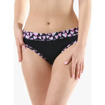 Dámské oblečení Gina Výhodné balení 5 kusů - Kalhotky klasické srdíčka v pase úzký bok kolekce Disco 19 10297P Barva/Velikost: černá, cukrová / M/L