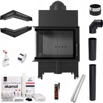 Krbová vložka Krbová vložka Kratki Floki 8 levá černá teplovzdušná, výkon 8 kW