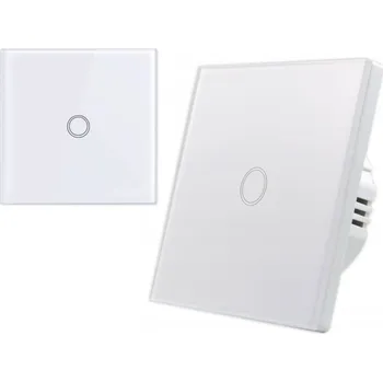 vypínač Dotykový vypínač světla skleněný fi60 jednoduchý bílý