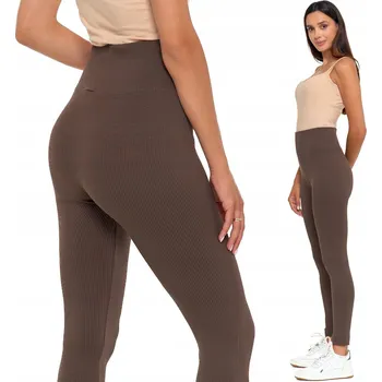 Dámské legíny Dámské žebrované legíny Moraj RDL1000-020 MOCCA L/XL hnědé