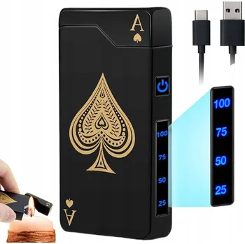 Zapalovač Zapalovač Plazmový Bezplamenný LED USB 220mAh Černý Kovový