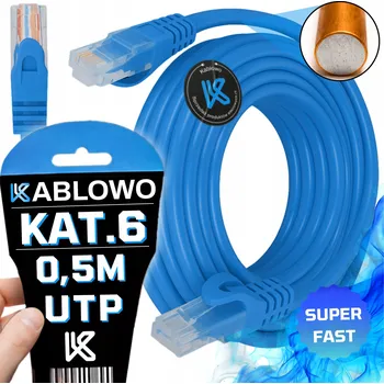 Síťový kabel Patchcord Roter U/UTP 6 RJ45 / RJ45 0,5 m modrý