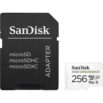 Paměťová karta Paměťová karta SanDisk High Endurance microSDXC 256 GB V30 pro kamery a autokamery