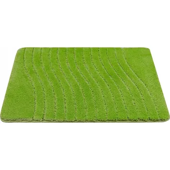 Koupelnová předložka KOUPELNOVÁ PŘEDLOŽKA PROTISKLUZOVÁ SVĚTLE ZELENÁ VLNITÁ ROHOŽKA SARA 60x100 cm