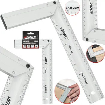 Úhloměr Úhelník hliníkový 250mm, Verke V06150