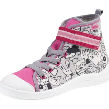 Dívčí tenisky DÍVČÍ KOTNÍKOVÉ TENISKY šedá/růžová Befado 268Y064