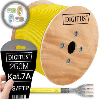 Síťový kabel SÍŤOVÝ KABEL KROUCENÁ DVOULINKA LAN RJ45 SFTP CAT. 7A LS0H 250M DIGITUS