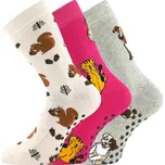 3PACK dívčí ponožky Boma - Sibiř 08 ABS, mix B Barva: Mix barev, Velikost: 30-34