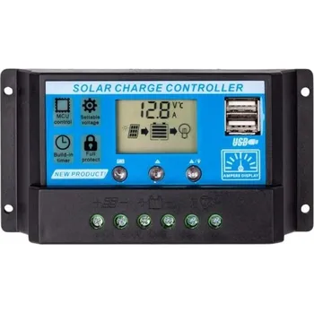 solární regulátor Solární regulátor PWM 12-24V/10A plus USB pro Pb baterie, LiFePO4, Li-ion