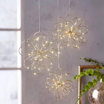 Vánoce Weltbild LED závěsná dekorace Zlatý květ, 30 LED 493166