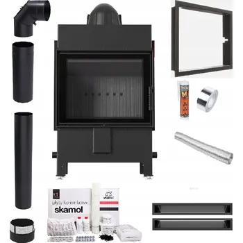 Krbová vložka KRBOVÁ VLOŽKA LUCY 12 kW ČERNÁ OCELOVÁ EKODESIGN SADA